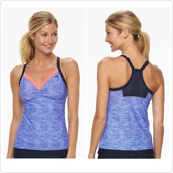 ZeroXposur space-dyed racerback tankini top sz 6 - Picture 2 of 15